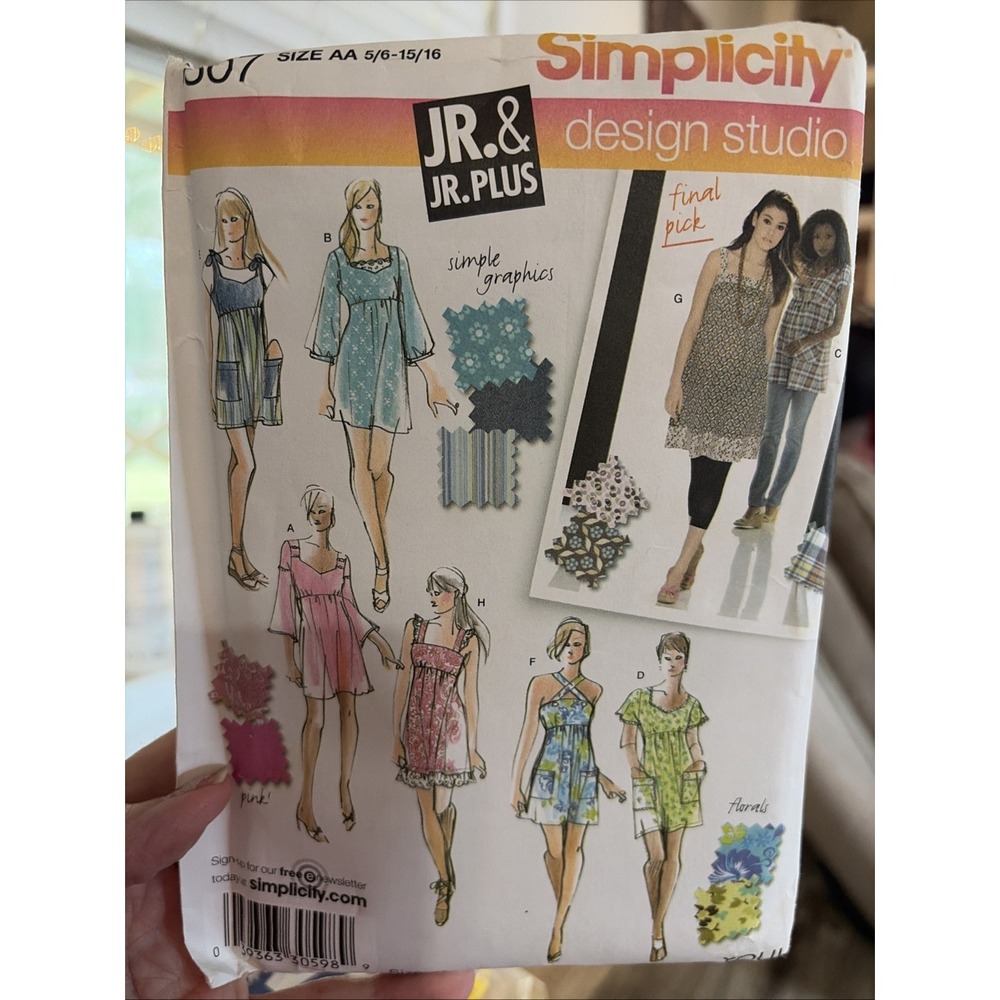 Simplicity 3807 Junior Plus Dress Tunic Sewing Pattern Size 5/6-15/16 Cut 16